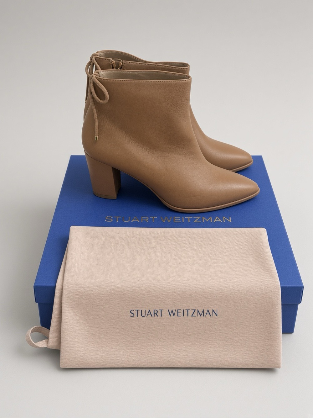 Stuart Weitzman Gardiner Tan Soft Nappa Bootie S1898 Size 9.5B / EU 40